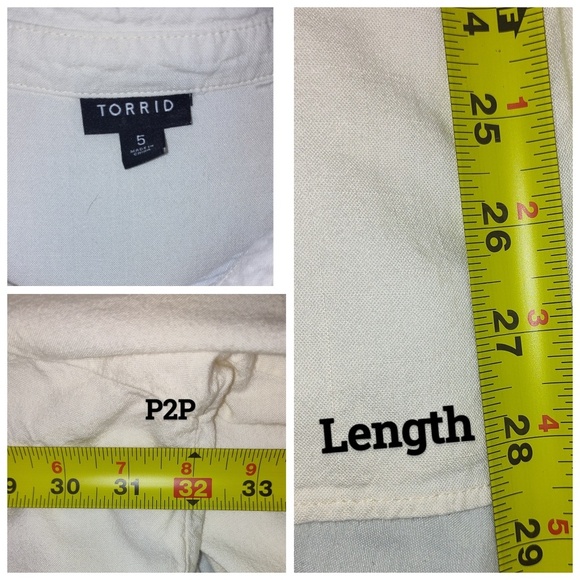 Torrid Madison Linen Button Up Long Sleeves Shirt Collared Neck Cream Women’s 5X - Picture 4 of 5